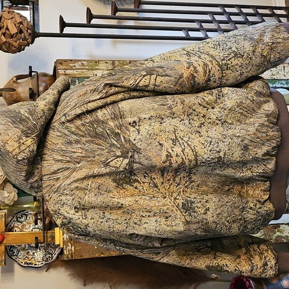 Russell Outdoors Mens Mossy Oak Brush Jacket Camouflage XL Hooded Quilt Lined - Picture 8 of 15